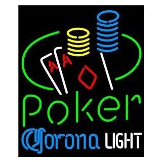 Corona Light Poker Ace Coin Table Beer Bar Pub Handcrafted Real Glass Tube Neon Light Sign 24" X 24" the Best Offer   Wall Porch Lights  
