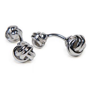 knotted silver cufflinks by tisan jewellery