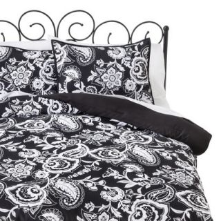 Xhilaration Paisley Comforter Set   Black/White (Full/Queen)
