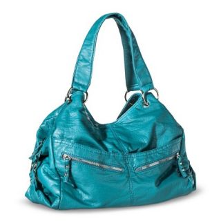 Bueno Solid Satchel Handbag   Turquoise