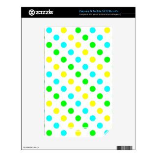 Aqua Lime Yellow Dots Decal For NOOK Color