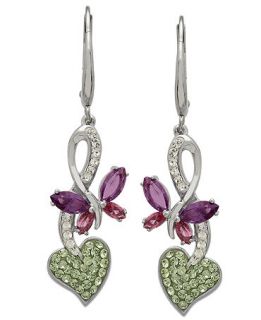 Kaleidoscope Swarovski Crystal Butterfly Drop Earrings in Sterling Silver (2 1/5 ct. t.w.)   Earrings   Jewelry & Watches
