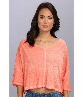 Free People Kims Tee Womens Short Sleeve Pullover (Orange)