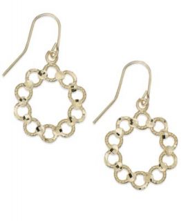 14k Gold Earrings, Cut Out Circle Drop Earrings   Earrings   Jewelry & Watches