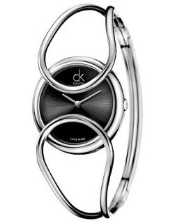 Calvin Klein Womens Swiss Inclined Stainless Steel Bangle Bracelet Watch 30mm K4C2M111   Watches   Jewelry & Watches