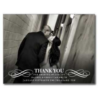 PURE   WEDDING THANK YOU PHOTO POST CARD