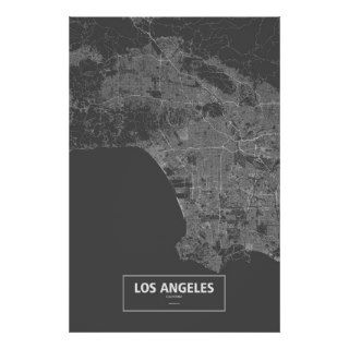 Los Angeles, California (white on black) Poster