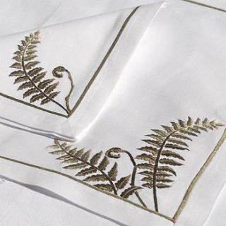 embroidered fern placemat and napkin by victoria jill