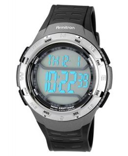 Armitron Watch, Mens Digital Black Polyurethane Strap 44mm 40 8225GMG   Watches   Jewelry & Watches