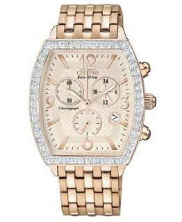 Citizen Womens Chronograph Drive from Citizen Eco Drive Rose Gold Tone Stainless Steel Bracelet Watch 37x35mm FB1273 57A   Watches   Jewelry & Watches
