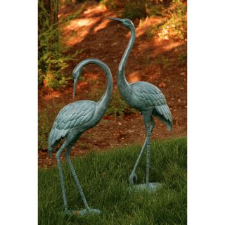Medium Garden Crane Pair Statue