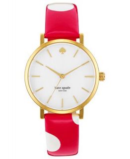 kate spade new york Watch, Womens Metro Pink Polka Dot Leather Strap 34mm 1YRU0224   Watches   Jewelry & Watches