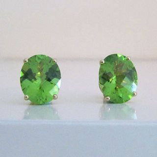 peridot 18ct gold earrings by wue