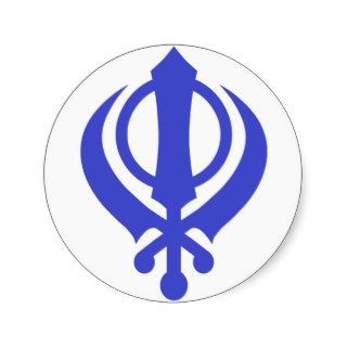 Sikh Khanda Blue Round Stickers