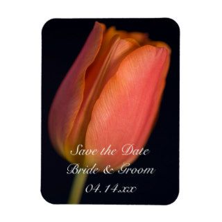 Red Spring Tulip Wedding Save the Date Magnet