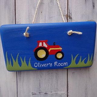 personalised tractor door sign by giddy kipper