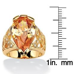 Lillith Star 18k Goldplated Champagne and White Cubic Zirconia Ring Palm Beach Jewelry Cubic Zirconia Rings
