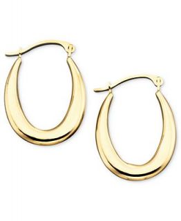 10k Gold Small Polished Graduated Oval Hoop Earrings   Earrings   Jewelry & Watches