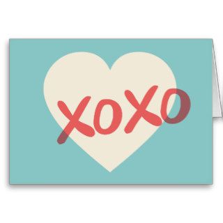 Vintage Retro Heart XOXO Valentine's Day Card