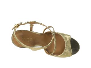 COACH Sandal Gold Tumbled Leather