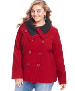 Dollhouse Plus Size Faux Fur Collar Zip Front Jacket   Coats   Plus Sizes