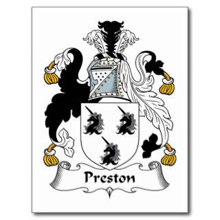 Preston Family Crest Postcard