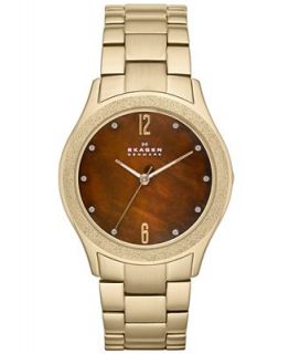 Skagen Denmark Womens Gold Ion Plated Stainless Steel Bracelet Watch 38mm SKW2108   A Exclusive   Watches   Jewelry & Watches