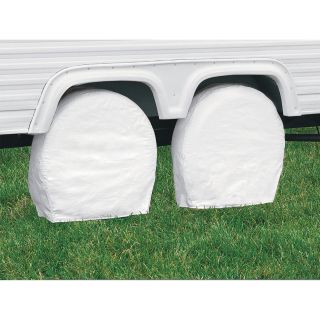 Classic Accessories RV Wheel and Tire Storage Covers — White, Fits 26 3/4in. - 29in. Dia. Tires  Tire Covers