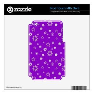 Snowflakes on Purple Skins For iPod Touch 4G