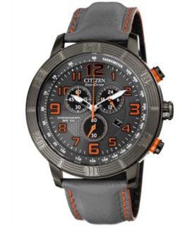 Citizen Mens Chronograph Drive from Citizen Eco Drive Black Leather Strap Watch 46mm AT2225 03E   Watches   Jewelry & Watches