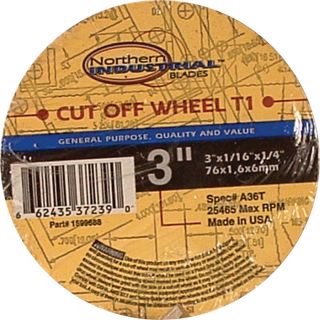  Cutoff Wheels — 10-Pk. 3in. Dia., 1/4in. Arbor, 10-Pk., Model# 66243537239-0