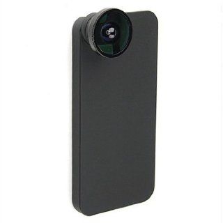 Generic 0.5X 185 Degree Fisheye Lens With Hard Black Case For Iphone 5 Cell Phones & Accessories