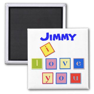 I Love You Block Letters Magnet
