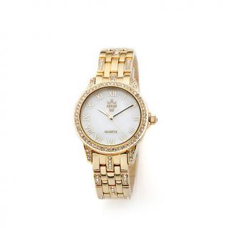 AKKAD "Paris, Paris" Pavé Crystal Link Bracelet Watch