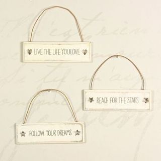 inspirational message hanging sign by lisa angel homeware and gifts
