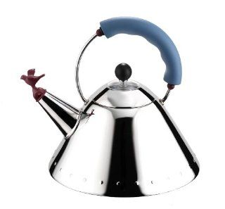 Alessi Michael Graves Kettle with Bird Whistle, Blue Handle All Clad Tea Kettle Kitchen & Dining
