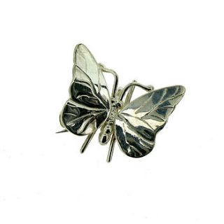 small silver butterfly brooch by will bishop jewellery design