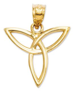 14k Gold Charm, Angel Trinity Symbol Charm   Jewelry & Watches