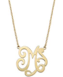 Giani Bernini 24k Gold over Sterling Silver Necklace, M Initial Pendant   Necklaces   Jewelry & Watches