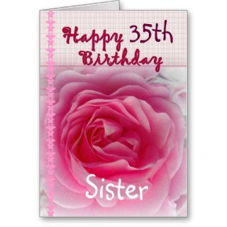 SISTER    Happy 35th Birthday   Pink Rose Cards