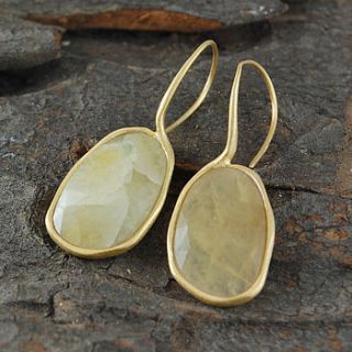 golden organic precious sapphire earrings by embers semi precious and gemstone designs