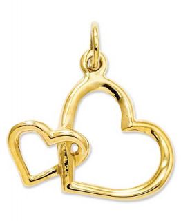 14k Gold Charm, Double Heart Charm   Jewelry & Watches