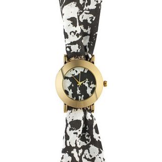 skulls big fabric watch by wholesome bling