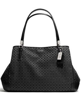 COACH MADISON CAFE CARRYALL IN OP ART PEARLESCENT FABRIC   COACH   Handbags & Accessories