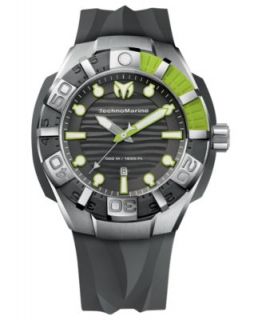 TechnoMarine Watch, Unisex Swiss Black Reef Black Silicone Strap 45mm 512001   Watches   Jewelry & Watches