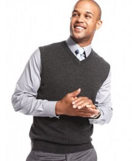 Club Room Sweater, Solid Cashmere Sweater Vest   Sweaters   Men