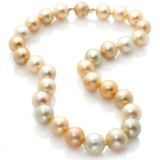 Imperial Pearls 14K Gold 12.8 15.6mm Colors of Cultured Golden South Sea Pearl