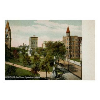 Courthouse Square, Scranton, PA 1910 Vintage Print