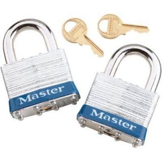 Master Lock 2-Pack of 1 9/16in. EX Series Shrouded Steel Keyed Alike Padlock, Model# 3T  Pad Locks