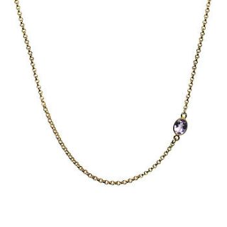 february birthstone amethyst gem necklace by mia lia
